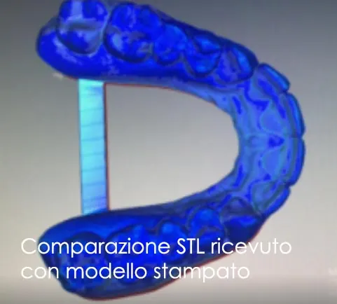Comparazione tra file STL ricevuto e modello stampato in 3D